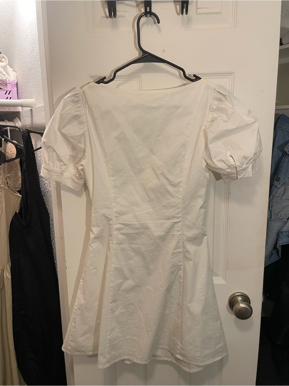 Commense White Ruched Button-Front Mini Dress - Picture 2 of 3